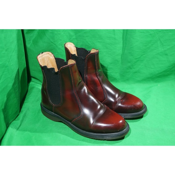 Dr. Martens Shoes - Dr. Martens Vegan Flora Chelsea Boots Cherry Red Women's 6